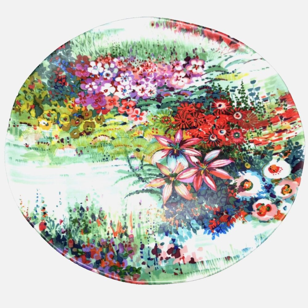x4 Rachel Ashwell Watercolor Floral Melamine Dinner Plate Set Impressionist 11"